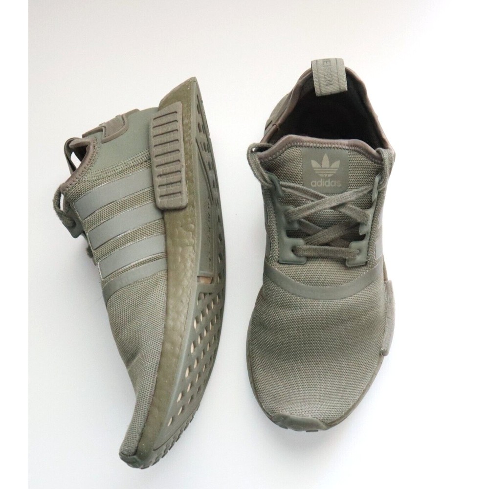 Adidas Boost NMD R1 Olive Green Solid Sneaker Running Shoes C23-73 Mens Size 7.5